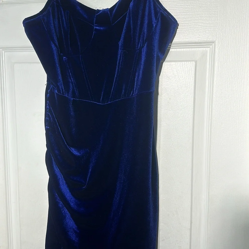 blue short  dress - Picture 3 of 4